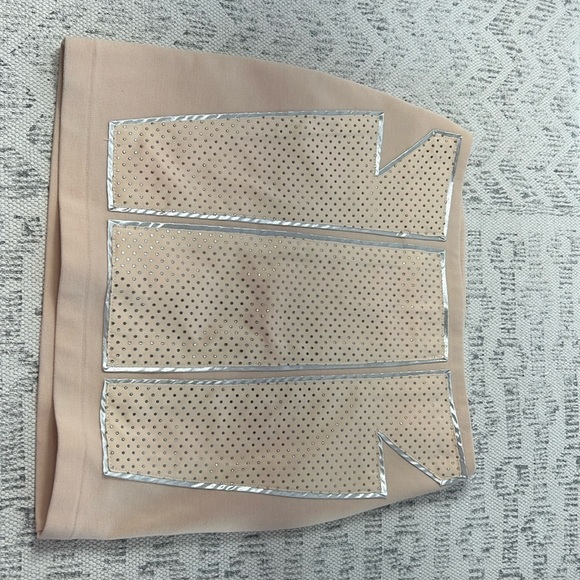 Silence+Noise Pink Mini Skirt with Silver/Bronze Embellishments Sz S - Picture 1 of 10